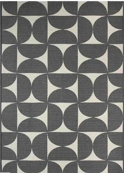 9' x 6' Indoor - Mid Century Modern Geometric Area Rug | Washable
