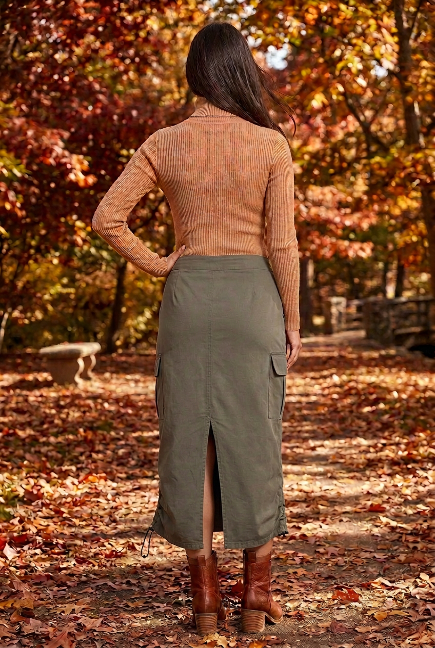 Midi Cargo Parachute Skirt