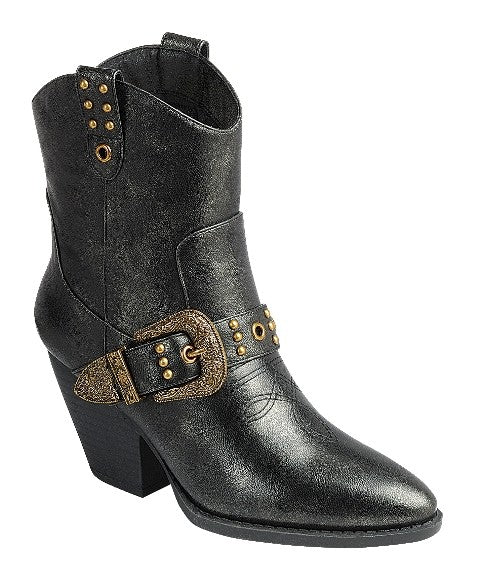 Black Cowboy Booties