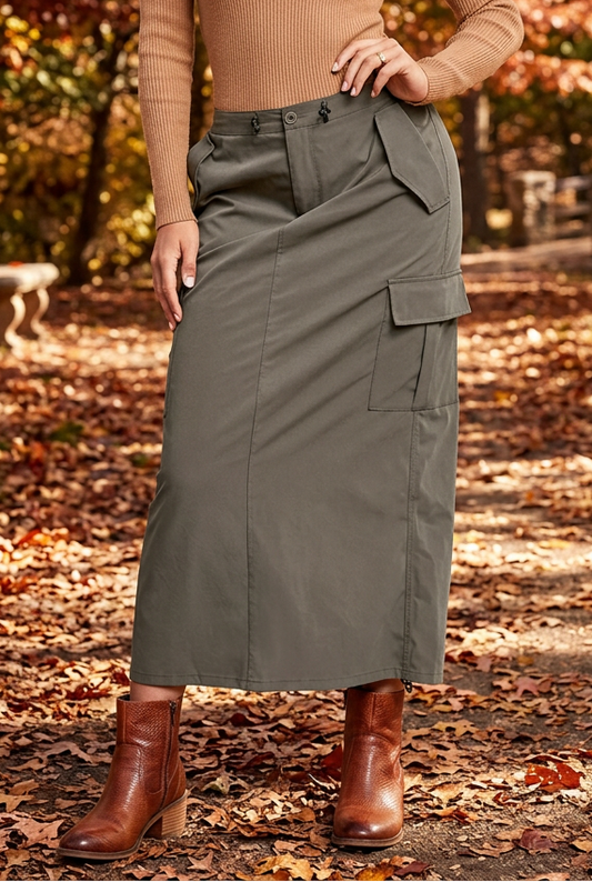 Midi Cargo Parachute Skirt