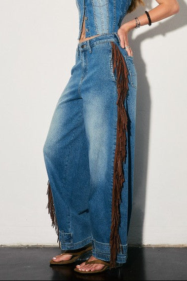 Fringe Baggy Jeans