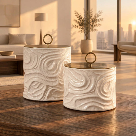 IVORY TIDE INDOOR OUTDOOR CANISTERS S/2