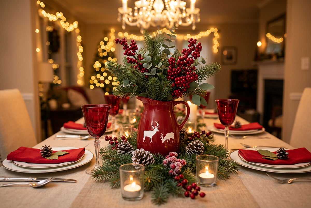 Holiday Deer Pitcher