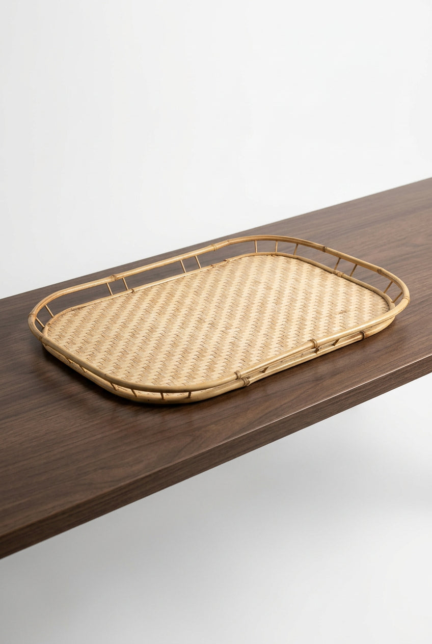 19x13 Bamboo Rim Serving Tray