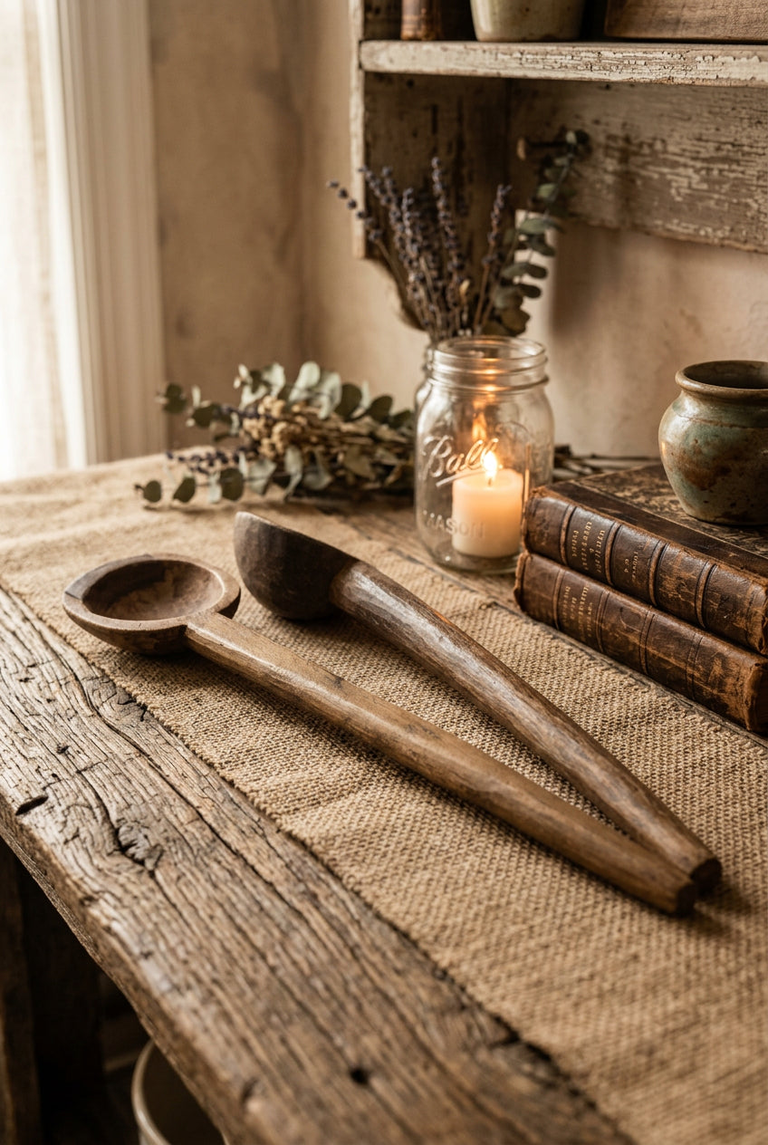 23 in Hand-Carved Wooden Spoons | Rustic Water Dippers